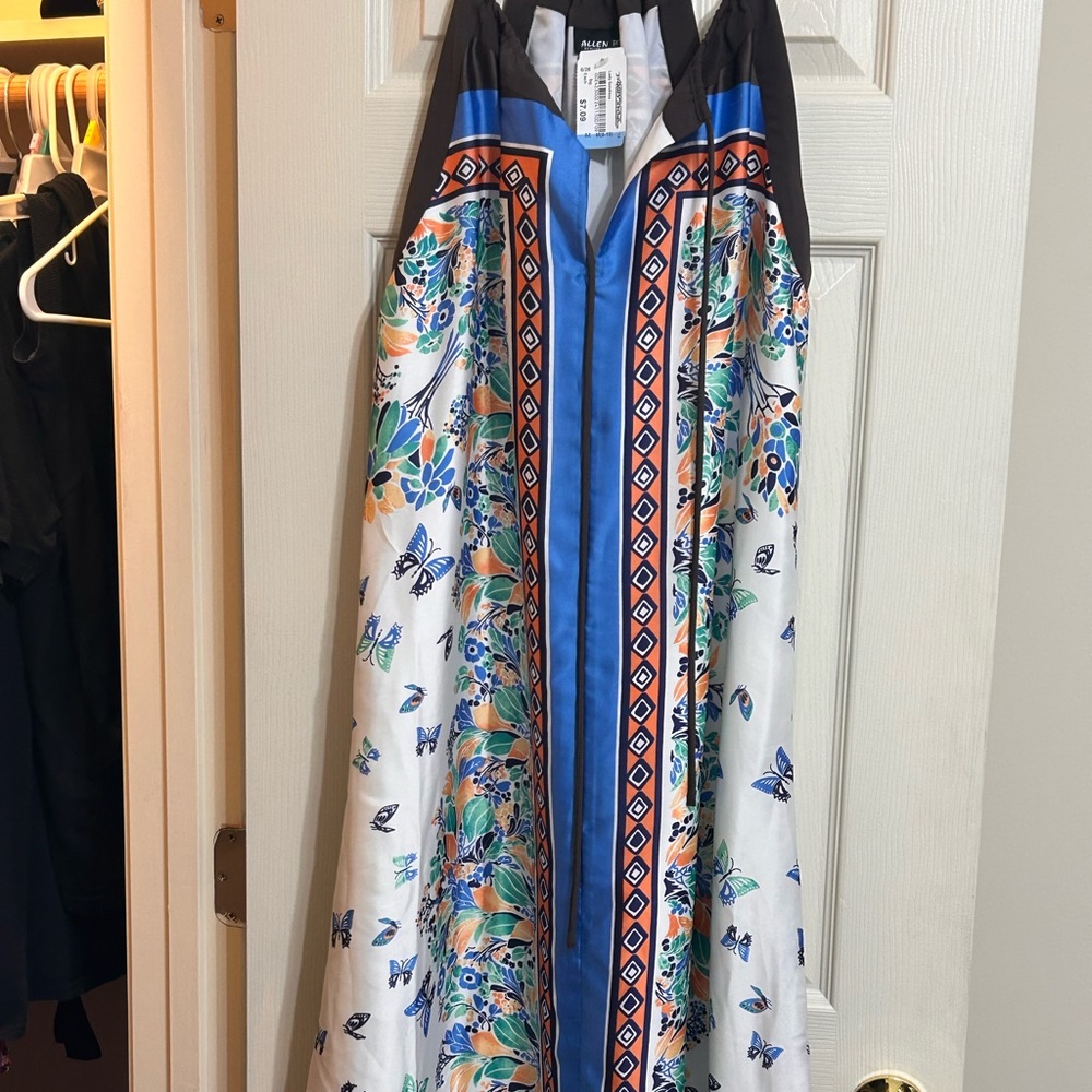 Asymmetrical halter tie dress
